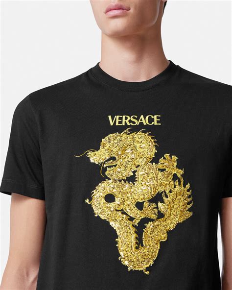 versace dragon shirt|Embellished Year of the Dragon T.